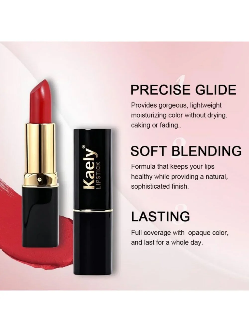 3-Piece Red Matte Lipstick Set - Long-Lasting, Waterproof, Smudge-Proof Makeup
